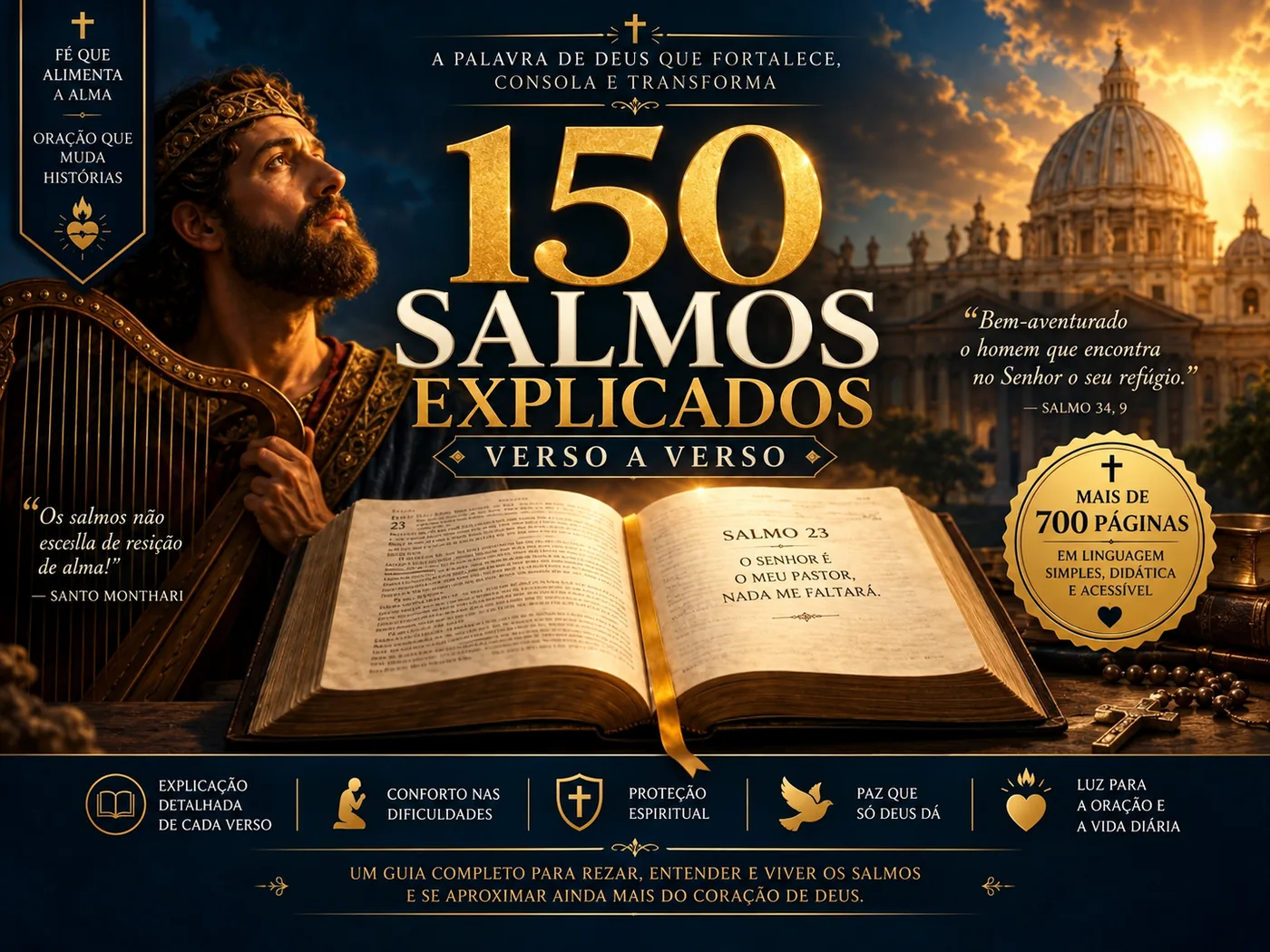 Bônus premium com 150 Salmos explicados verso a verso em mais de 700 páginas